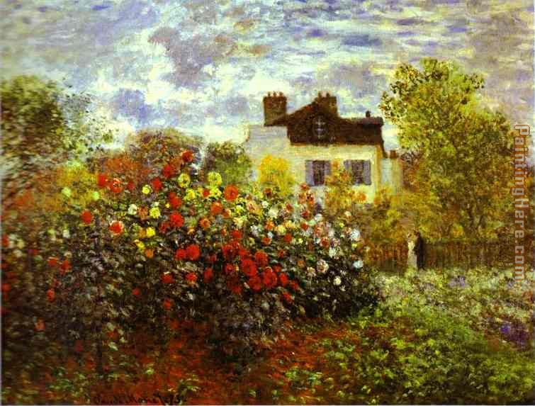 Monet's Garden at argenteuil painting - Claude Monet Monet's Garden at argenteuil art painting